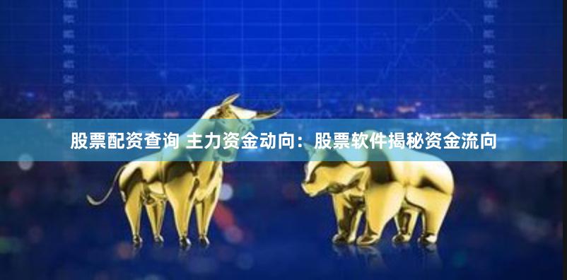 股票配资查询 主力资金动向：股票软件揭秘资金流向